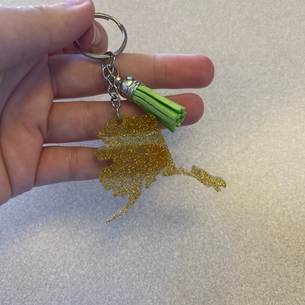 Handmade U.S. State Keychain - Alaska - Picture 2 of 6